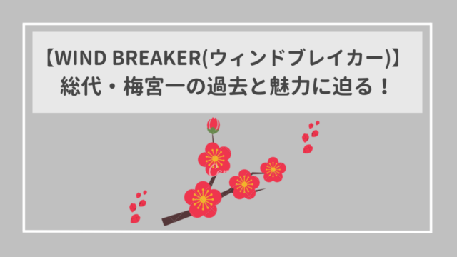 WIND BREAKER（ウィンドブレイカー）　総代・梅宮一の知られざる過去と魅力に迫る！